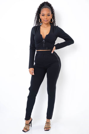 Zipped Pant Set